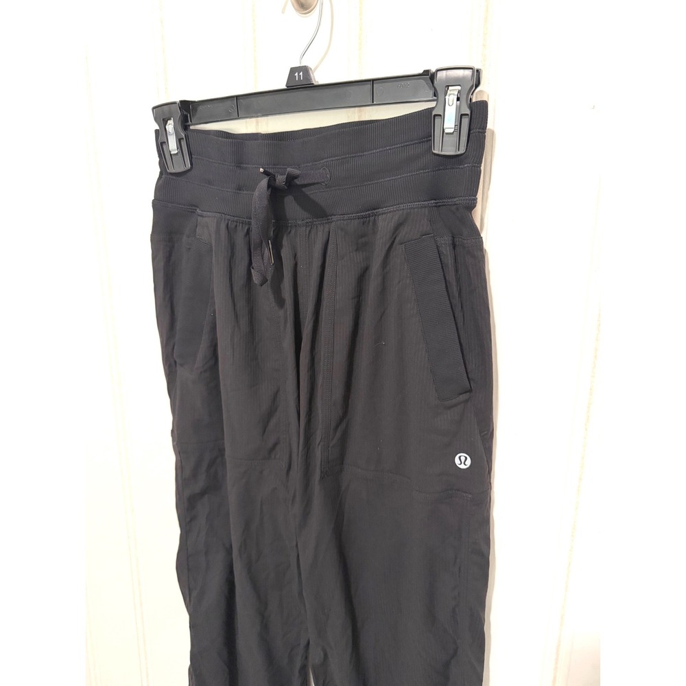 Lululemon Black Dance Studio Pants Mid Rise Relaxed Fit Drawstring Size 2 - Picture 4 of 9